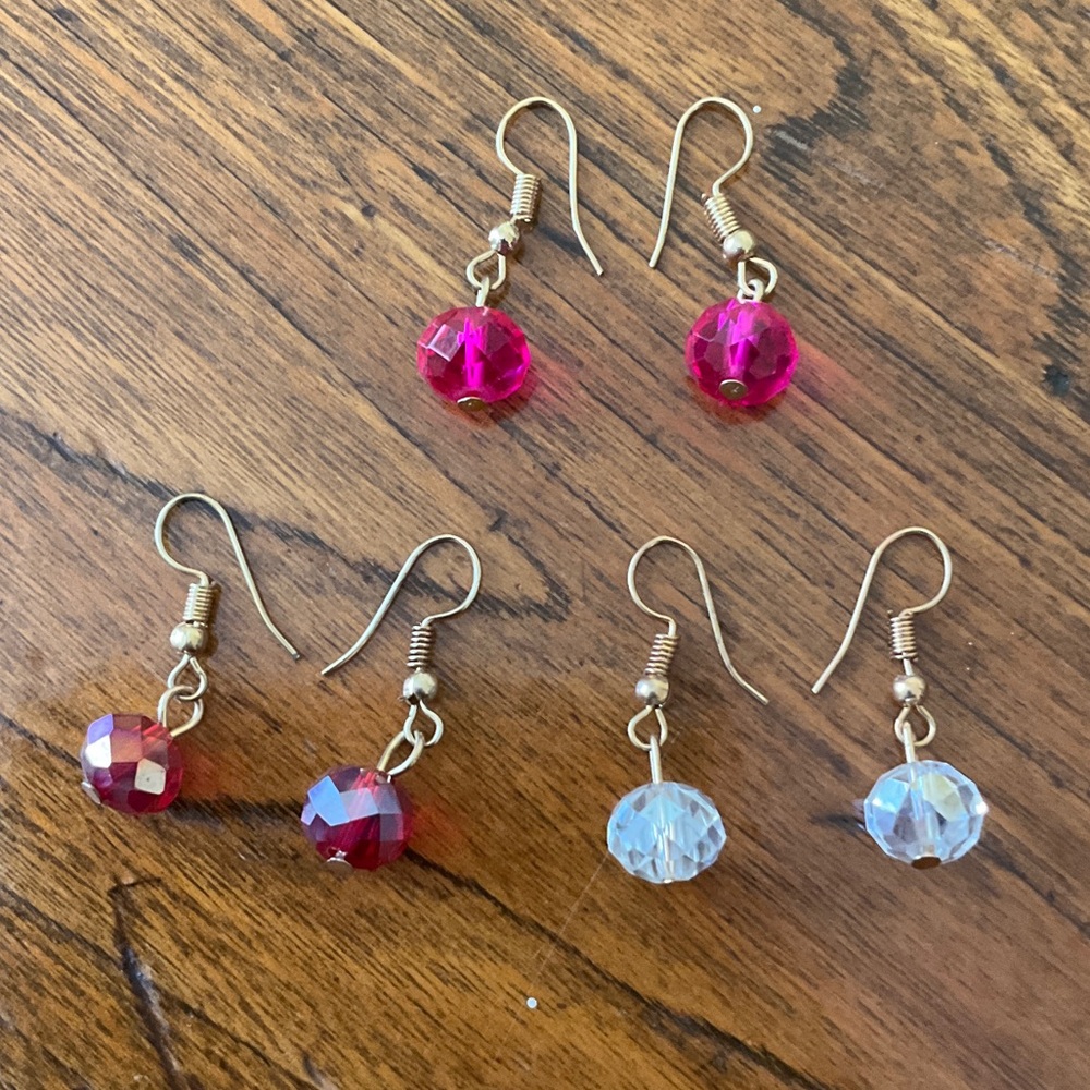 Three Pairs of Gold Tone Earrings